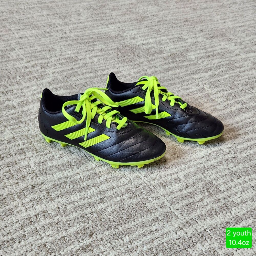 Adidas youth Goletto firm ground soccer cleats black lucid lemon size 2 youth